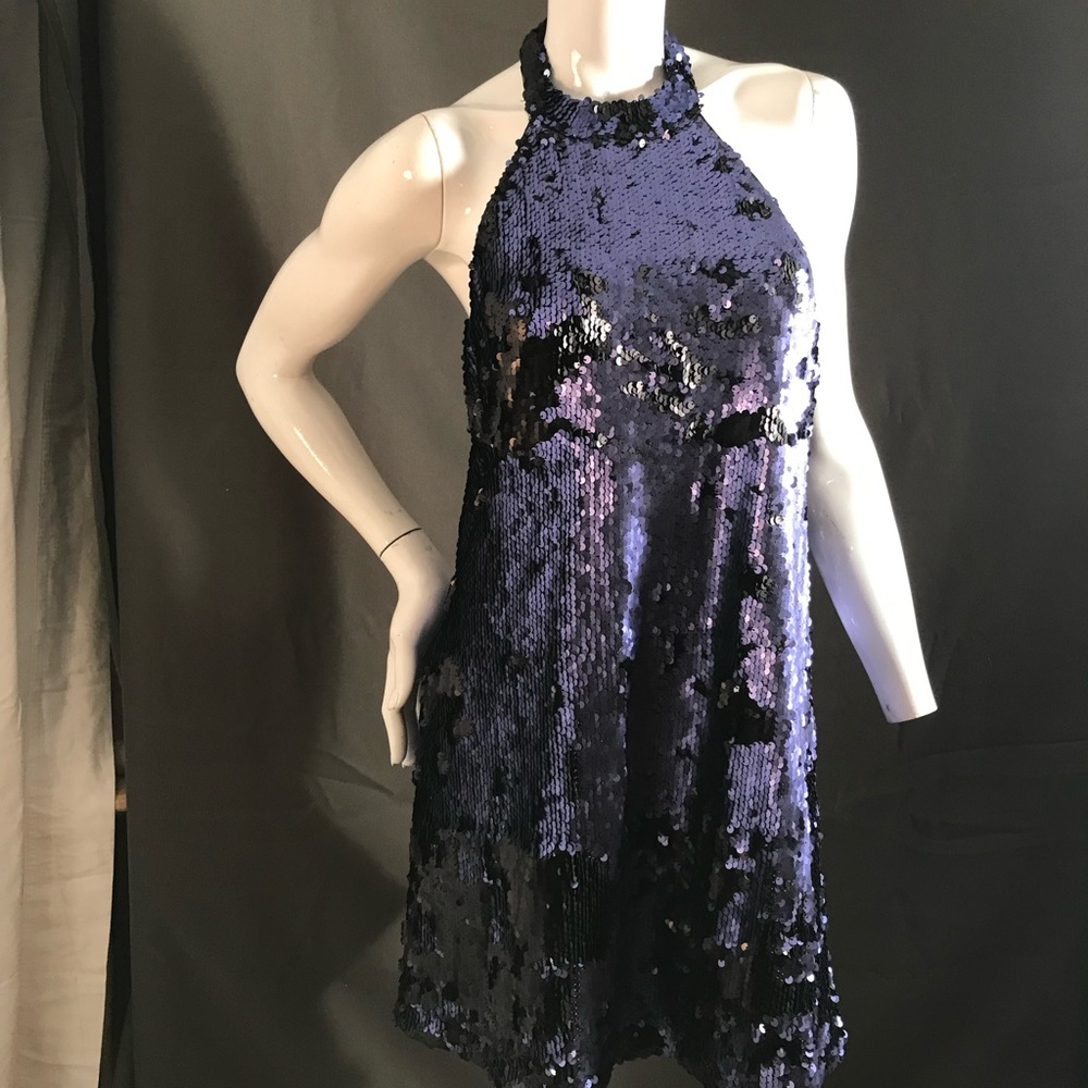 LIGHTNING STRIKES HALTER SWING DRESS